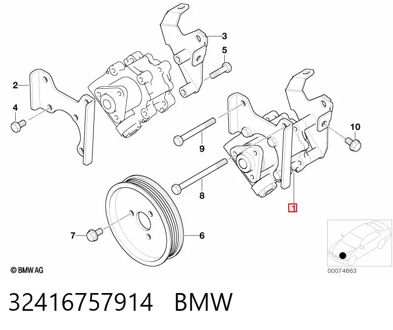32416757914 BMW Bomba da Direção hidrâulica assistida