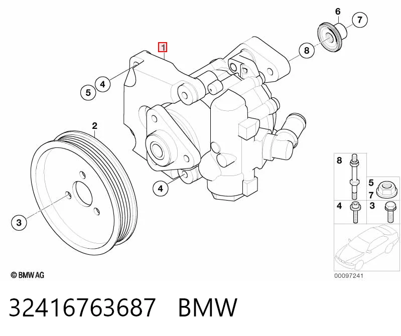 32416763687 BMW Bomba da Direção hidrâulica assistida
