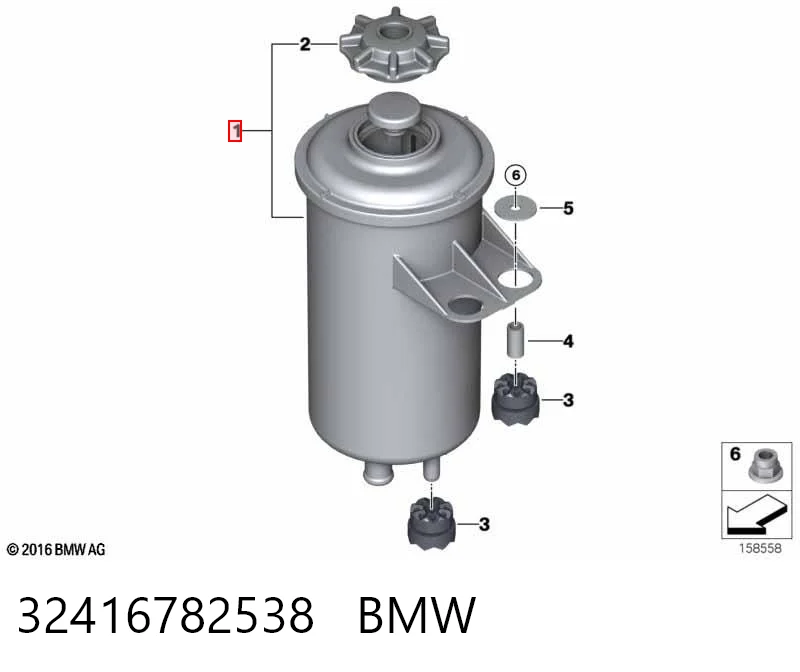 32416782538 BMW Tanque de bomba da Direção hidrâulica assistida