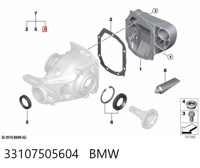 33107505604 BMW Bucim de redutor do eixo traseiro