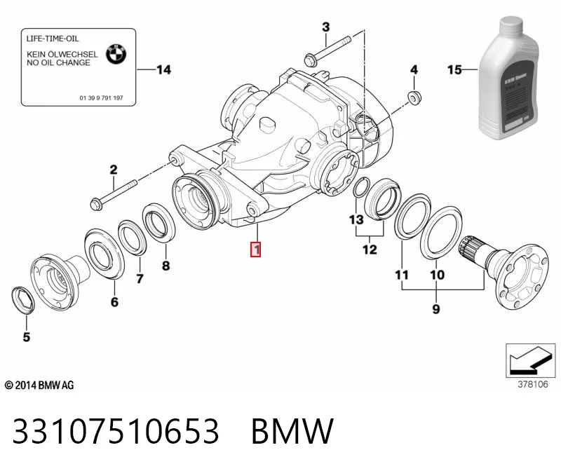 Redutor do eixo traseiro para BMW X5  E53