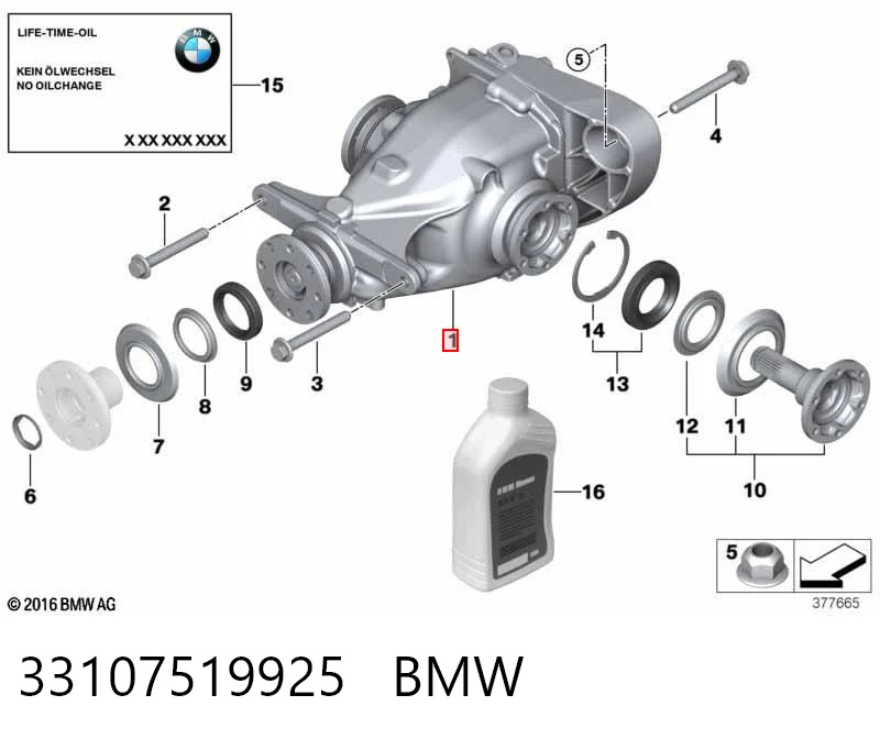 33107519925 BMW Redutor do eixo traseiro