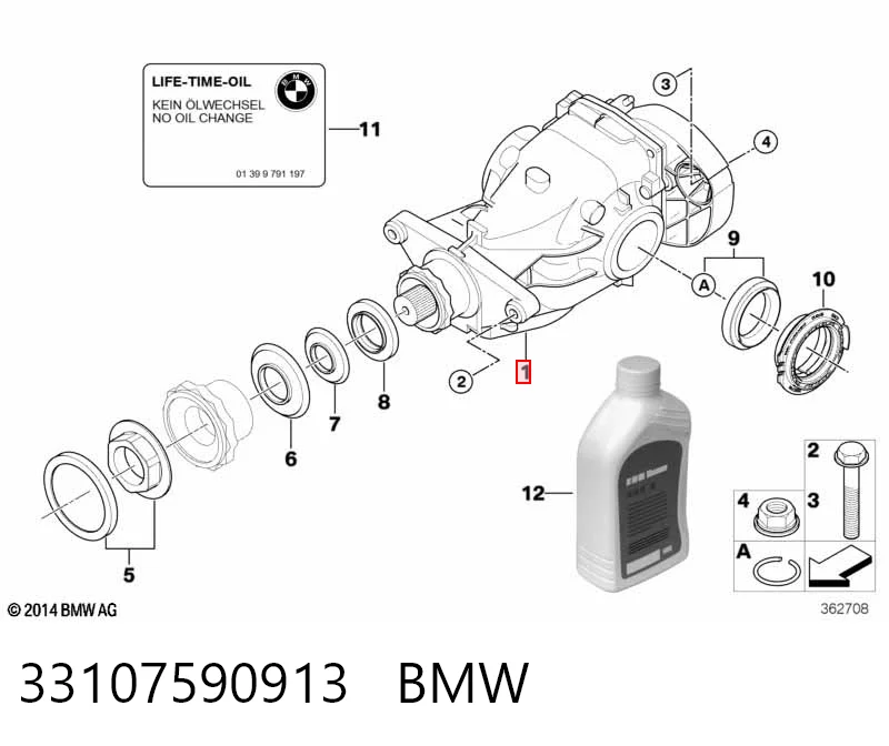 Redutor do eixo traseiro para BMW X5  E70