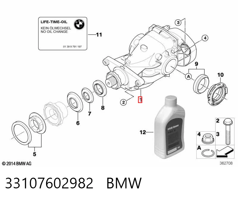 33107602982 BMW Redutor do eixo traseiro