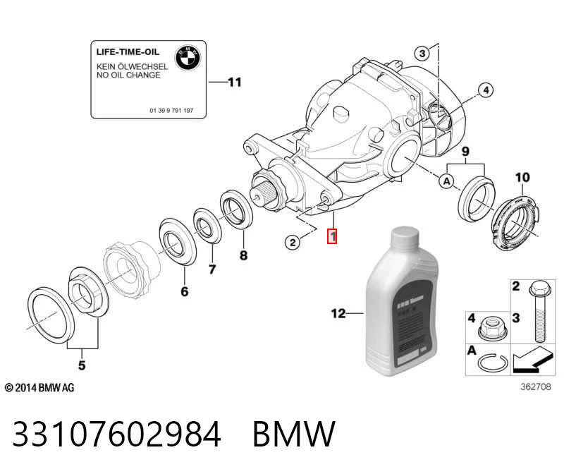 33107602984 BMW Redutor do eixo traseiro