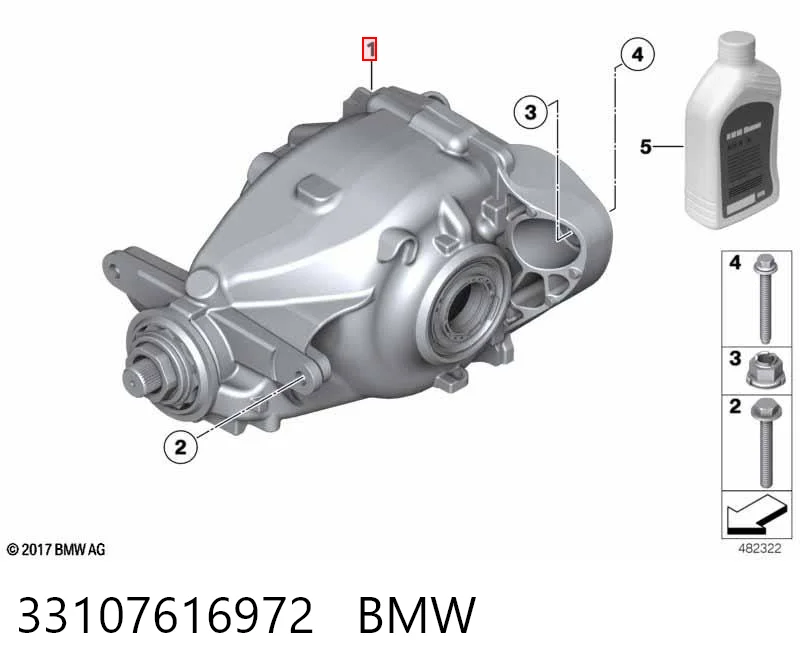 33107616972 BMW Redutor do eixo traseiro