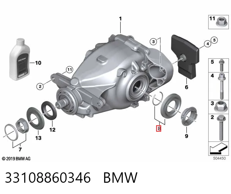 33108860346 BMW Bucim de redutor do eixo traseiro