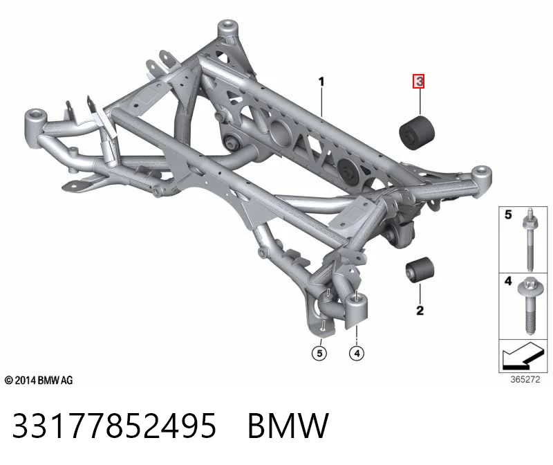 33177852495 BMW Bloco silencioso de viga traseira (de plataforma veicular)