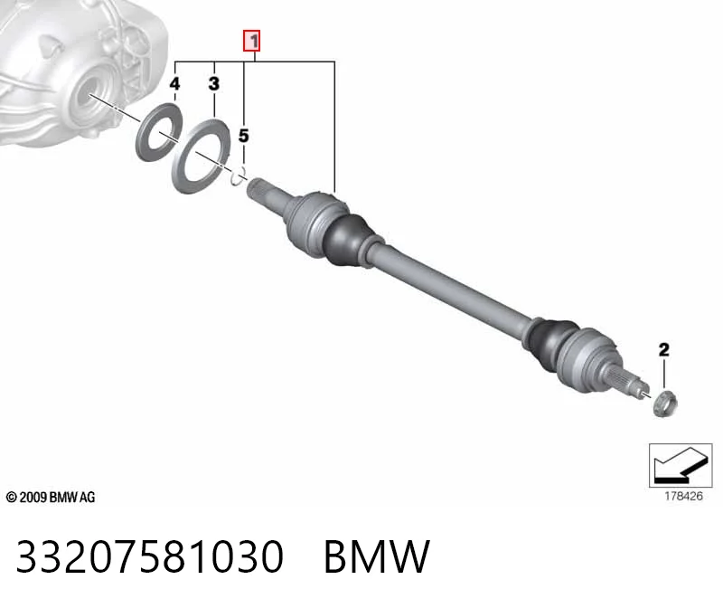 33207581030 BMW Semieixo traseiro direito