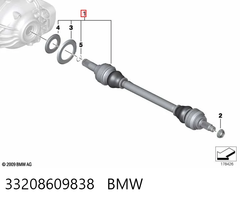 33208609838 BMW Semieixo traseiro