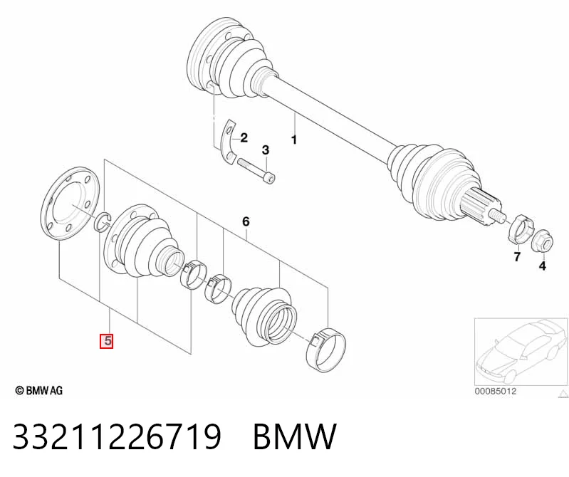 Bota de proteção interna de junta homocinética do semieixo traseiro 300466 GKN-Spidan
