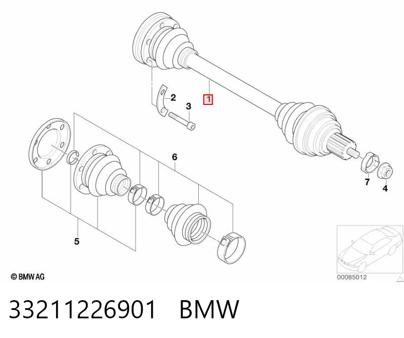 33211226901 BMW Semieixo traseiro