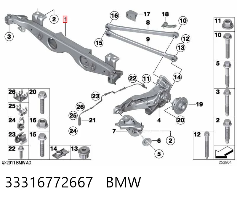 Viga de suspensão traseira (plataforma veicular) Mini Cooper  R56 ao melhor preço