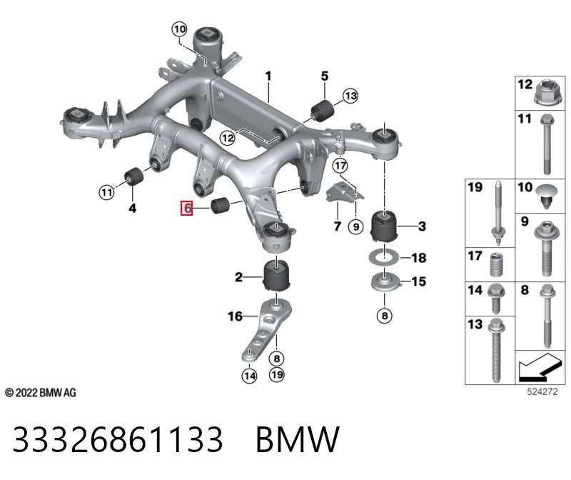 Compre Bloco silencioso de viga traseira (de plataforma veicular) BMW 5 