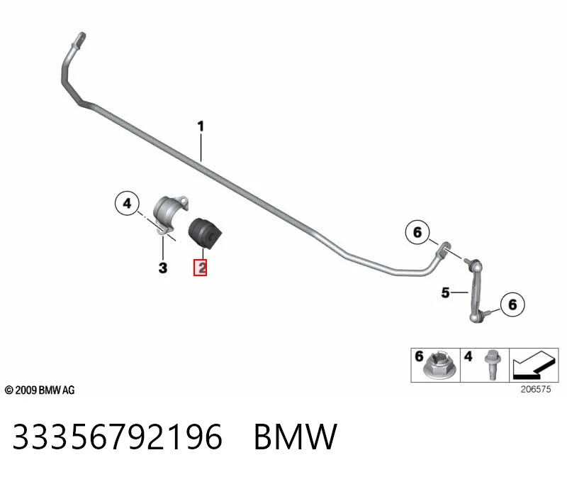 33356792196 BMW Bucha de estabilizador traseiro