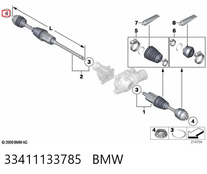 33411133785 BMW Porca de cubo traseiro