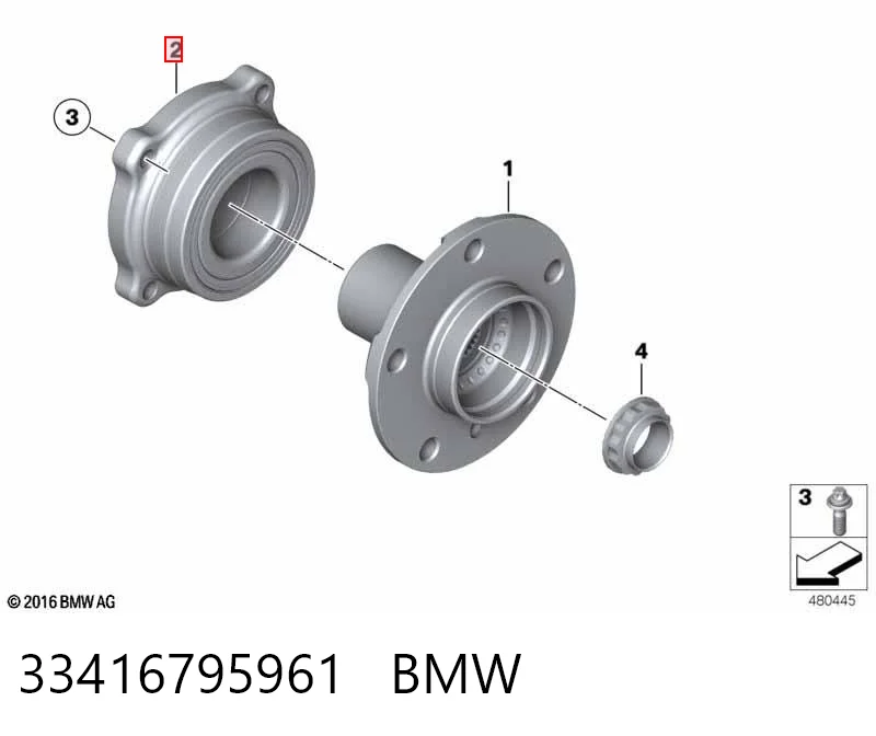 33416795961 BMW Rolamento de cubo traseiro