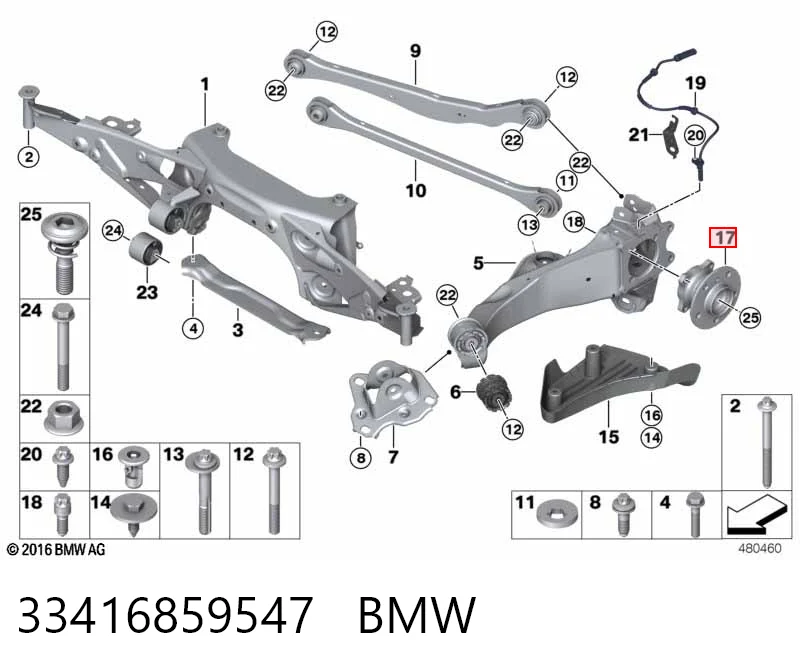33416859547 BMW Cubo traseiro