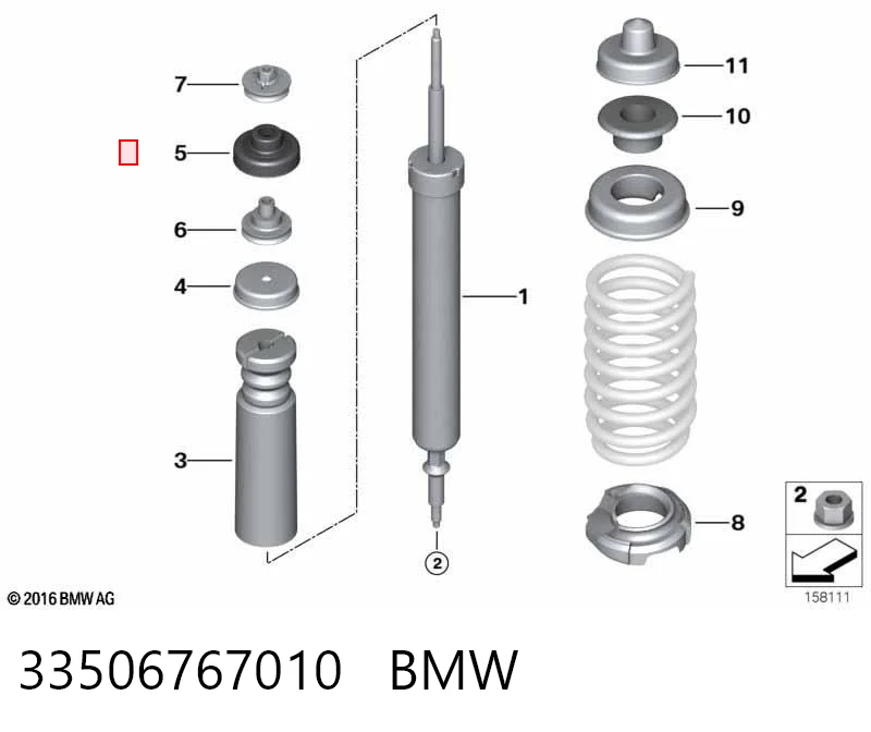 33506767010 BMW Suporte de amortecedor traseiro