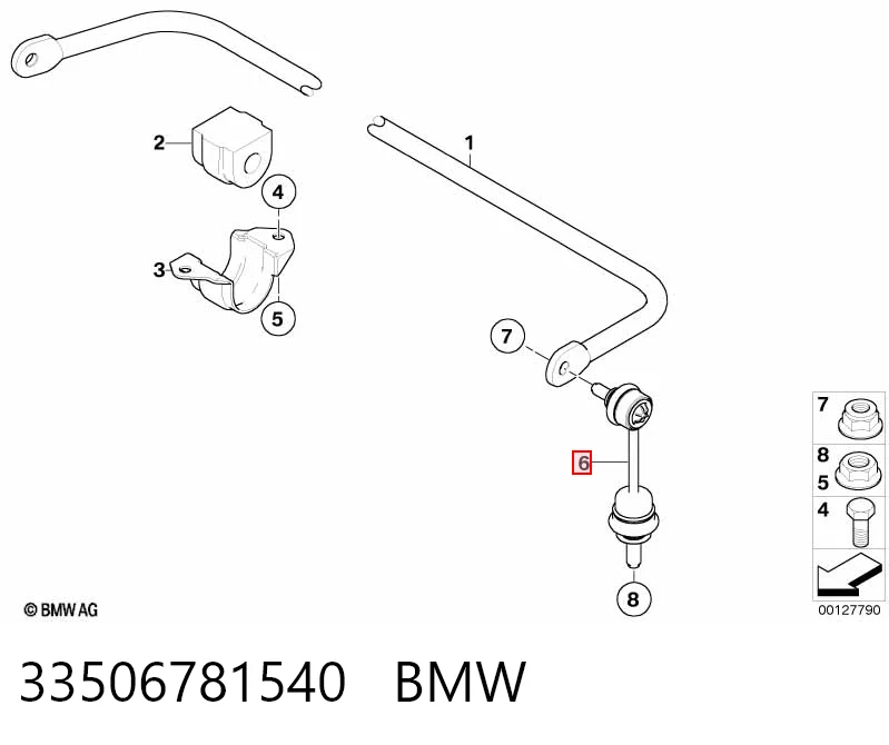 33506781540 BMW Montante de estabilizador traseiro