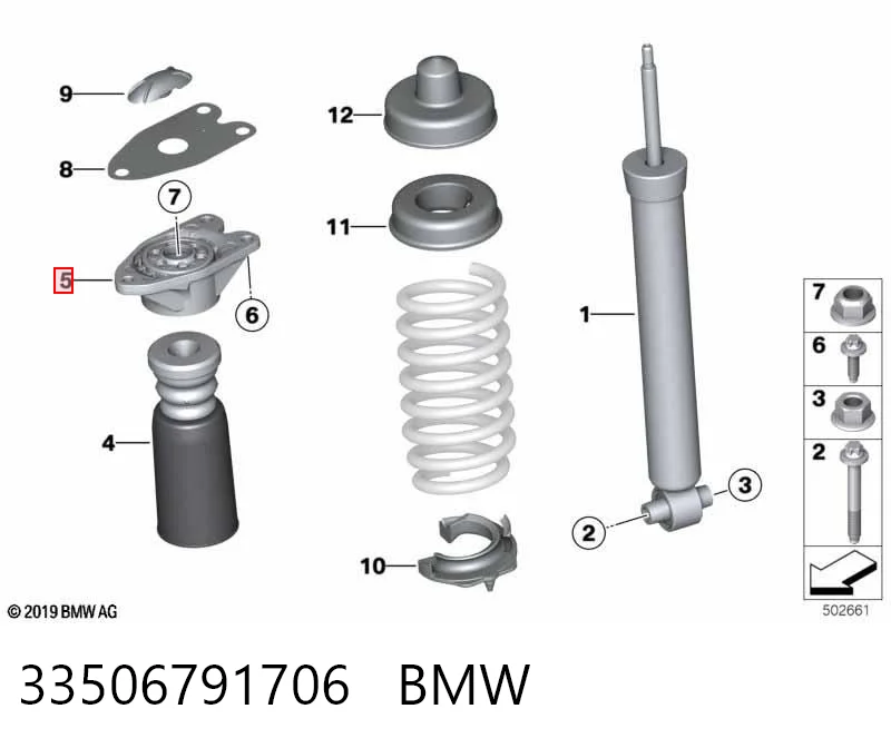 33506791706 BMW Suporte de amortecedor traseiro