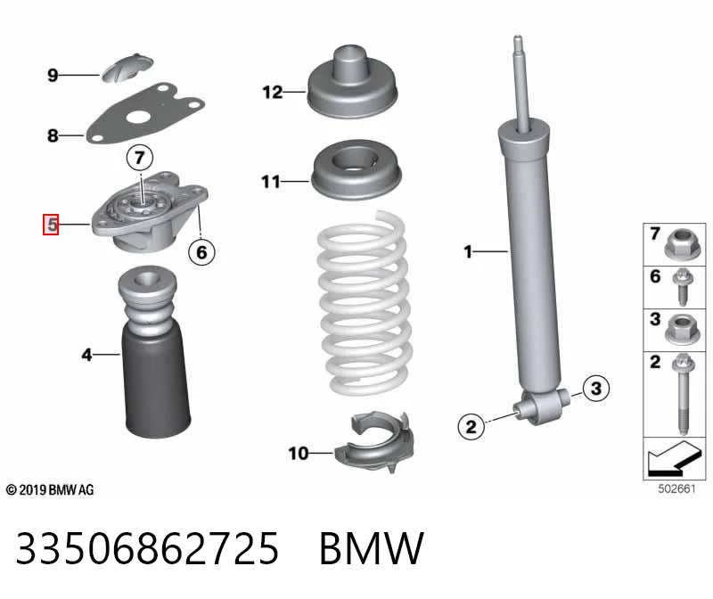 33506862725 BMW Suporte de amortecedor traseiro