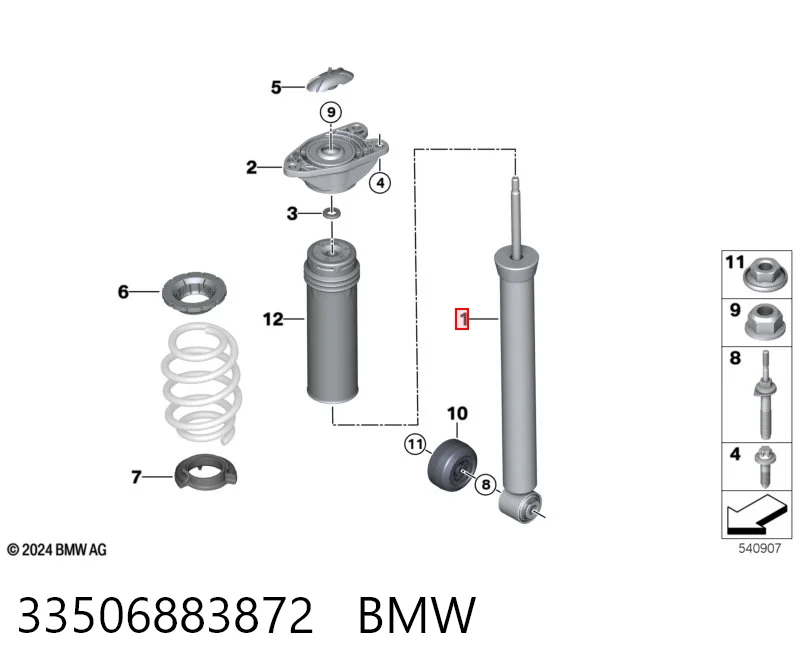 Amortecedor traseiro BMW 1  F40