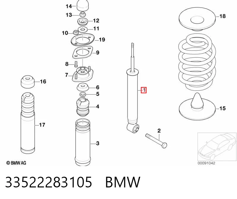 33522283105 BMW Amortecedor traseiro