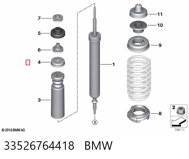 33526764418 BMW Disco superior metálico de mola traseira