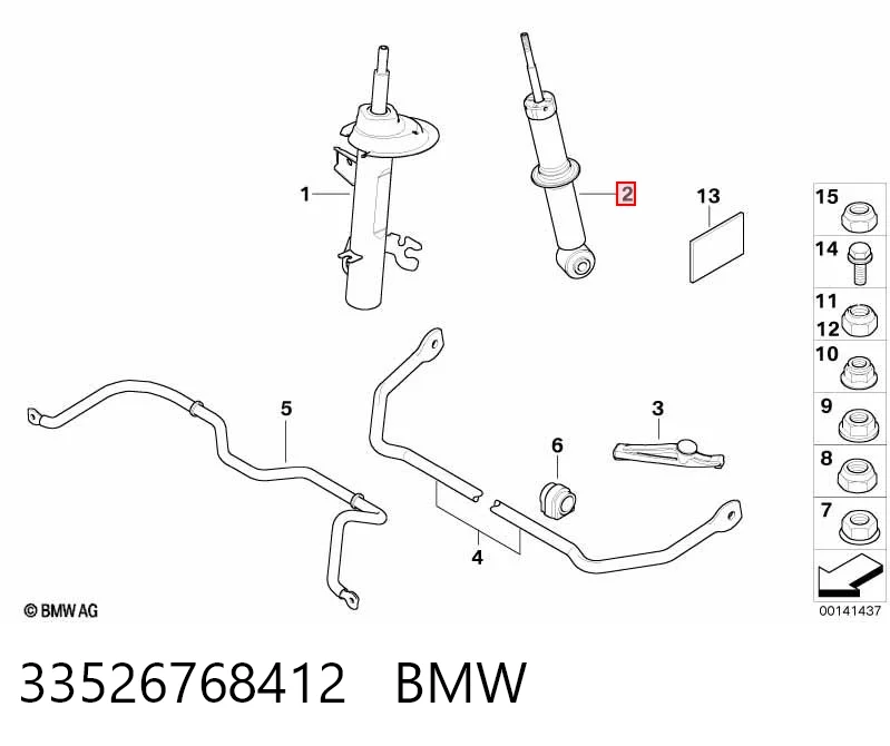 33526768412 BMW Amortecedor traseiro