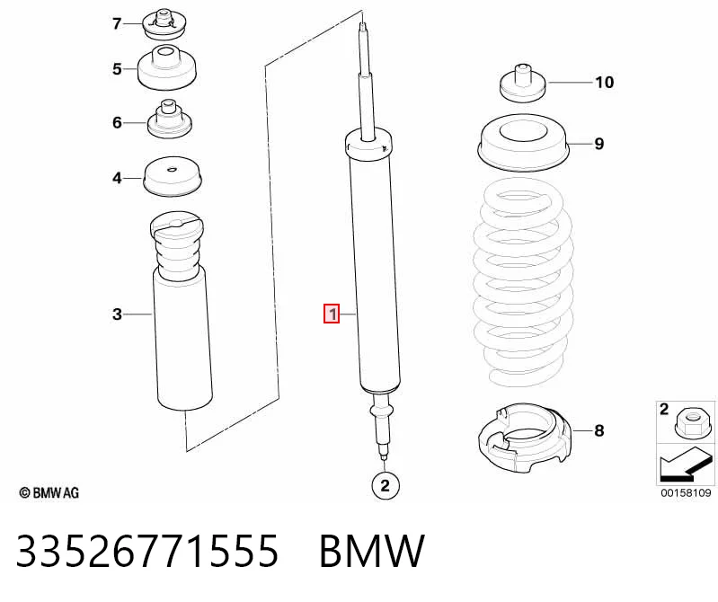 33526771555 BMW Amortecedor traseiro