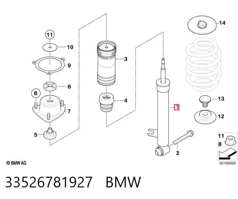 33526781927 BMW Amortecedor traseiro esquerdo