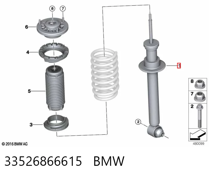 33526866615 BMW Amortecedor traseiro