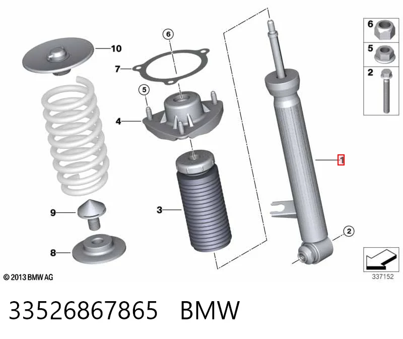 Amortecedor traseiro esquerdo BMW 33526867865 preço, a partir de 83,10 USD