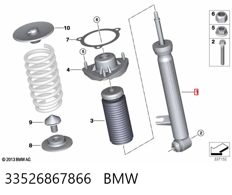 33526867866 BMW Amortecedor traseiro direito