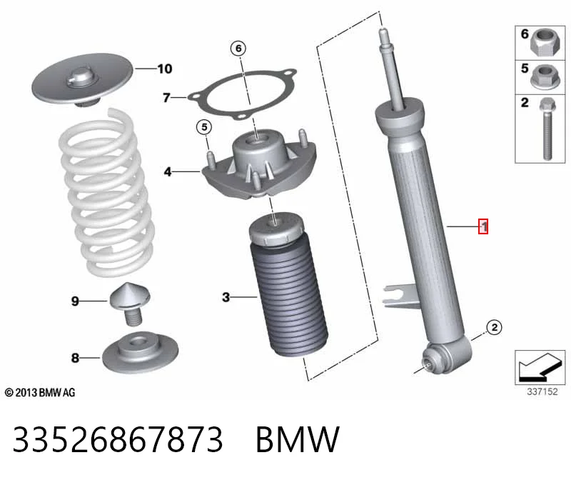 33526867873 BMW Amortecedor traseiro esquerdo