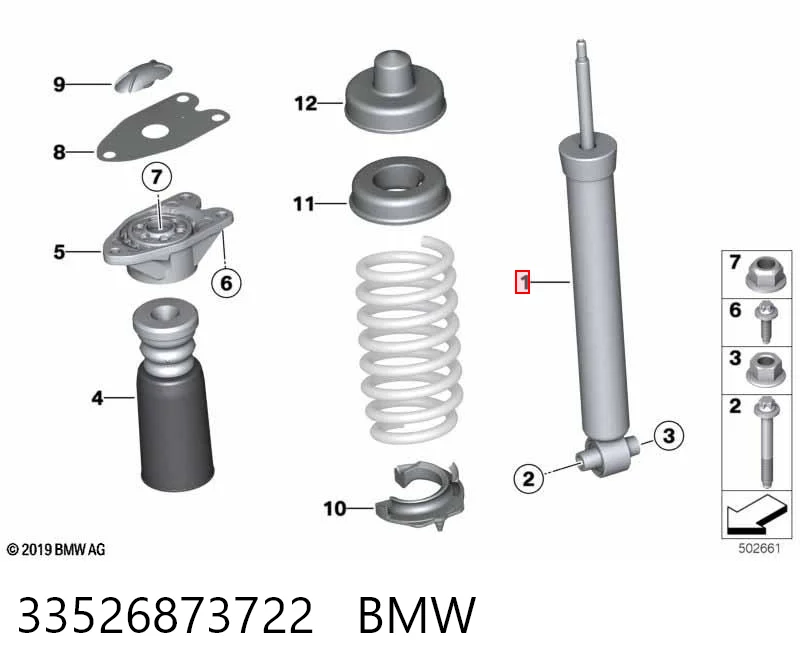 33526873722 BMW Amortecedor traseiro