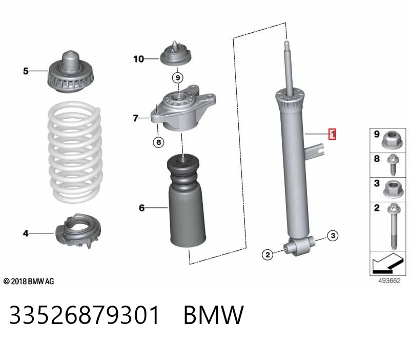 33526879301 BMW Amortecedor traseiro