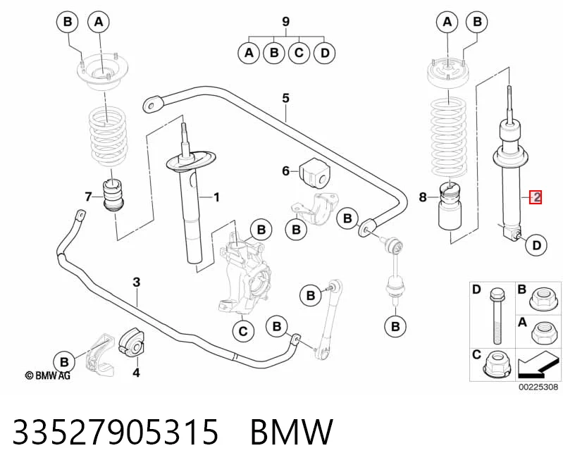 33527905315 BMW Amortecedor traseiro