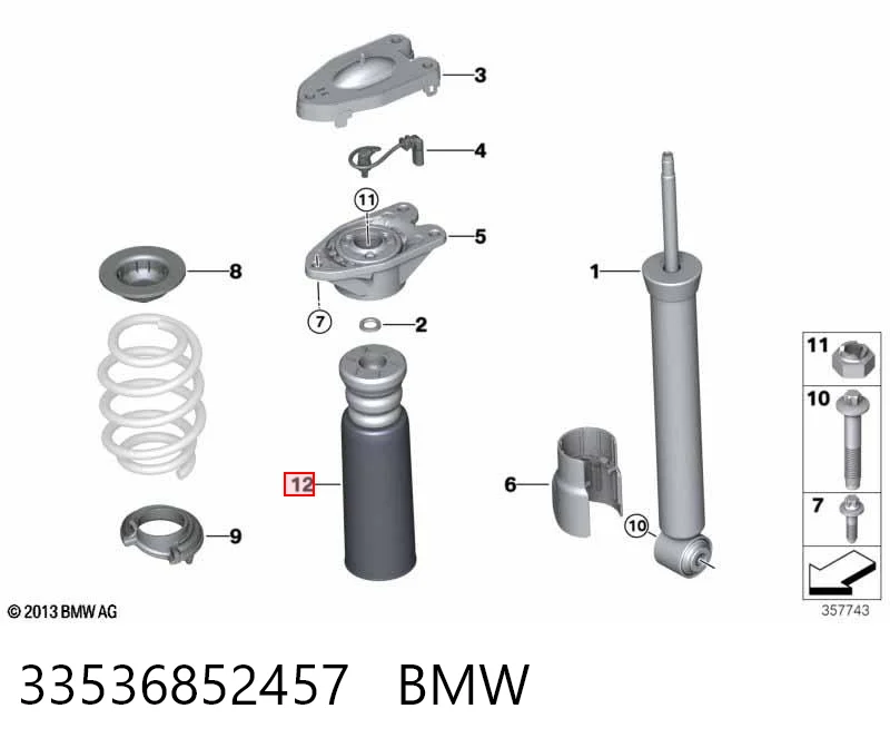 Pára-choque (grade de proteção) de amortecedor traseiro + bota de proteção BMW 2  F46 ao melhor preço