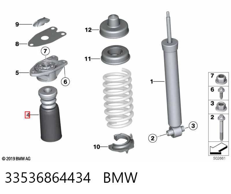 Pára-choque (grade de proteção) de amortecedor traseiro + bota de proteção para BMW 3 G20, G80, G28