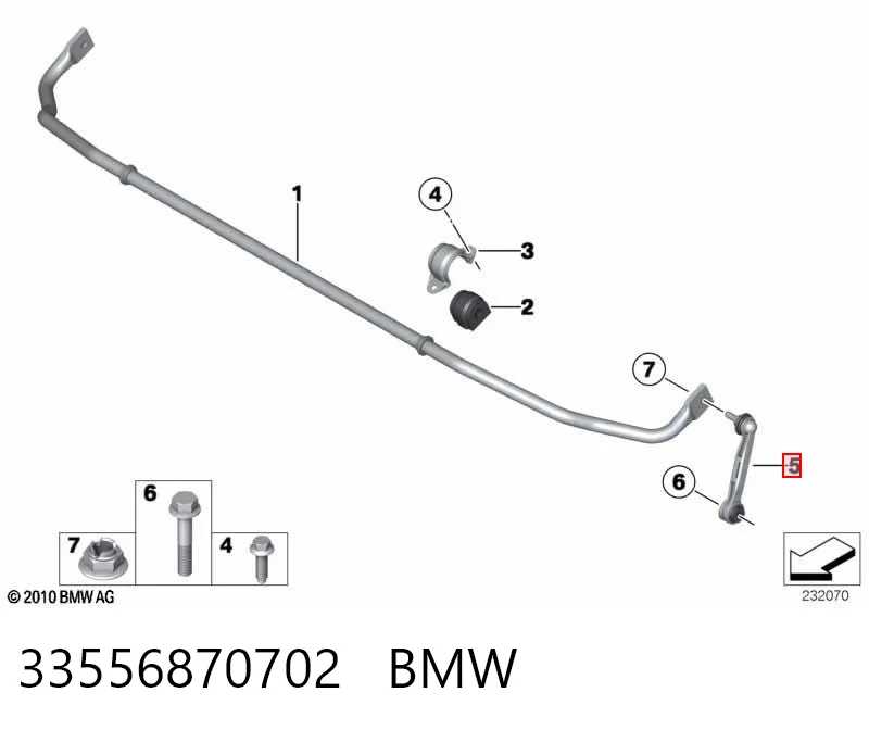 33556870702 BMW Montante de estabilizador traseiro