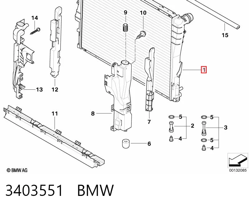 3403551 BMW Radiador de esfriamento de motor