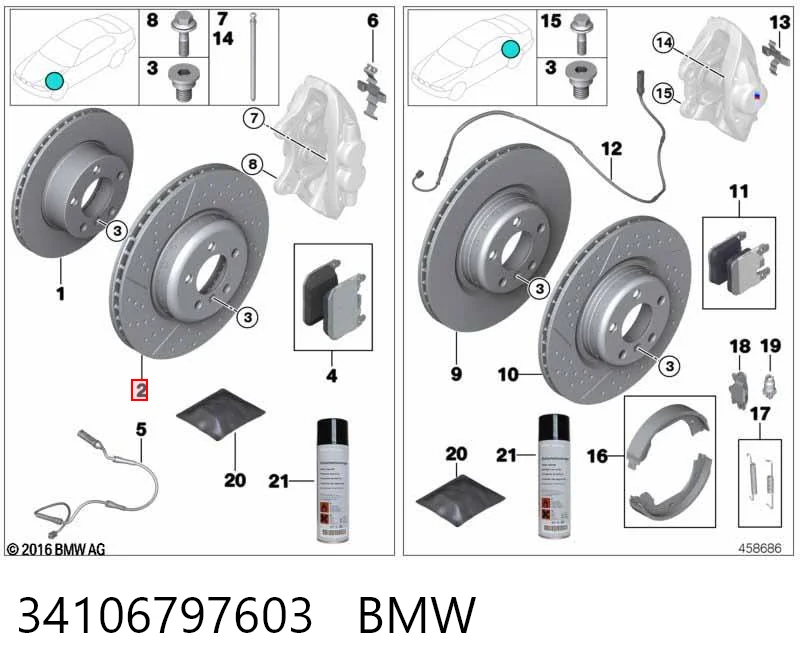 34106797603 BMW Disco do freio dianteiro