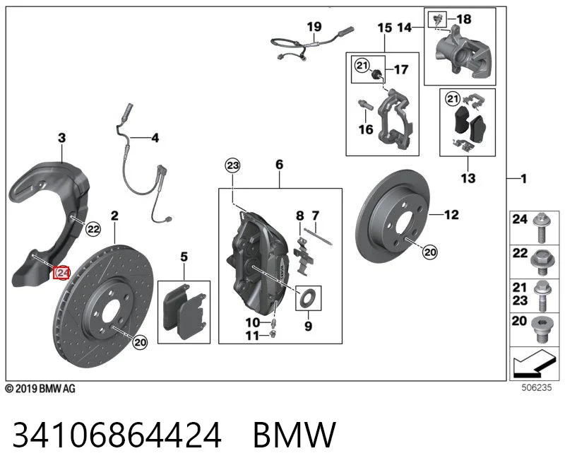 34106864424 BMW Parafuso de cabeça de motor (CBC)