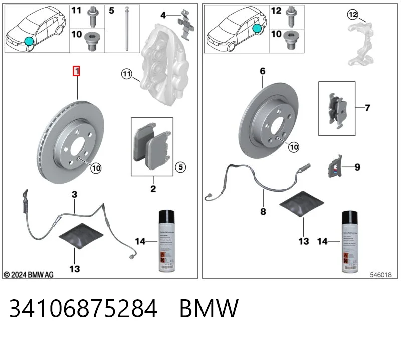 34106875284 BMW Disco do freio dianteiro