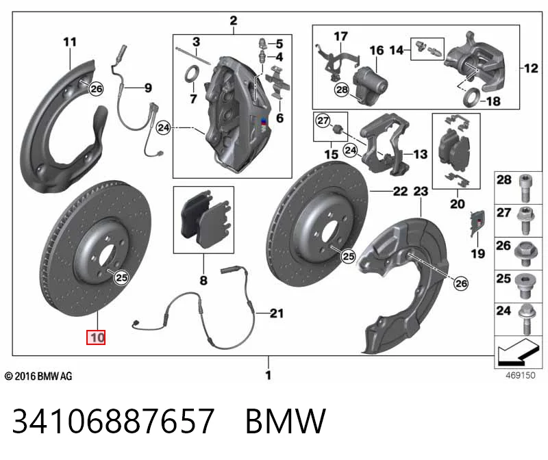 34106887657 BMW Disco do freio dianteiro