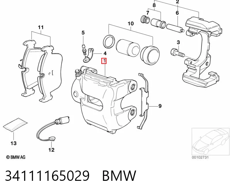 34111165029 BMW Suporte do freio dianteiro esquerdo