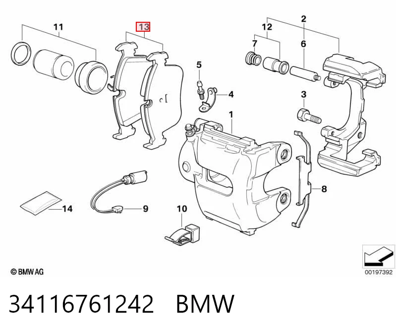 34116761242 BMW Sapatas do freio dianteiras de disco
