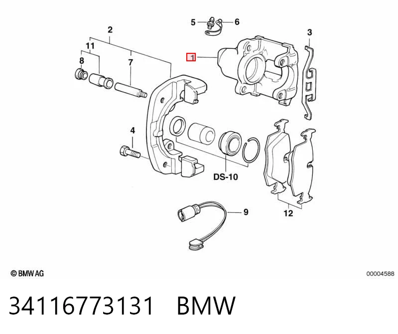 34116773131 BMW Suporte do freio dianteiro esquerdo